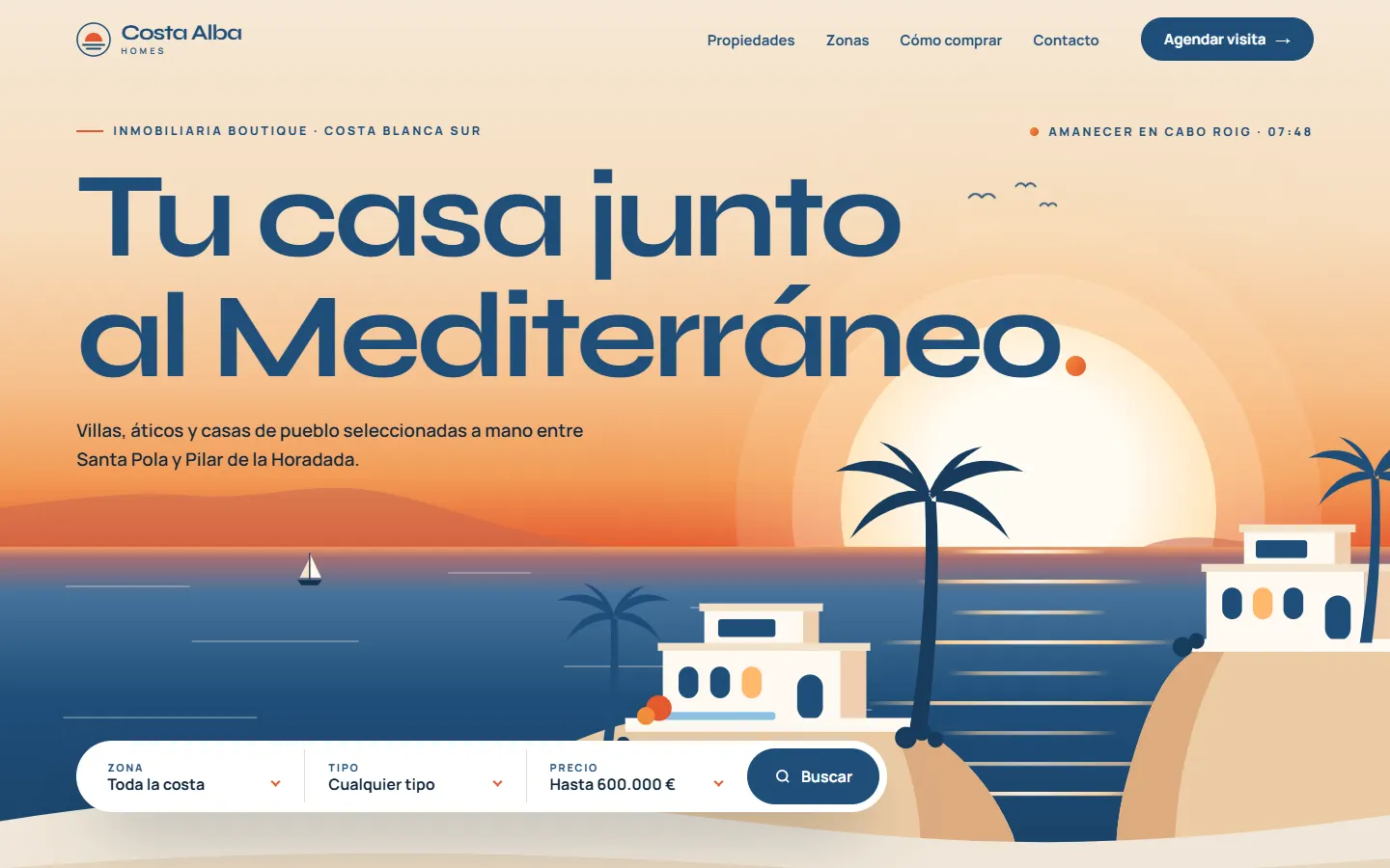 Portada de la demo Costa Alba Homes, una inmobiliaria