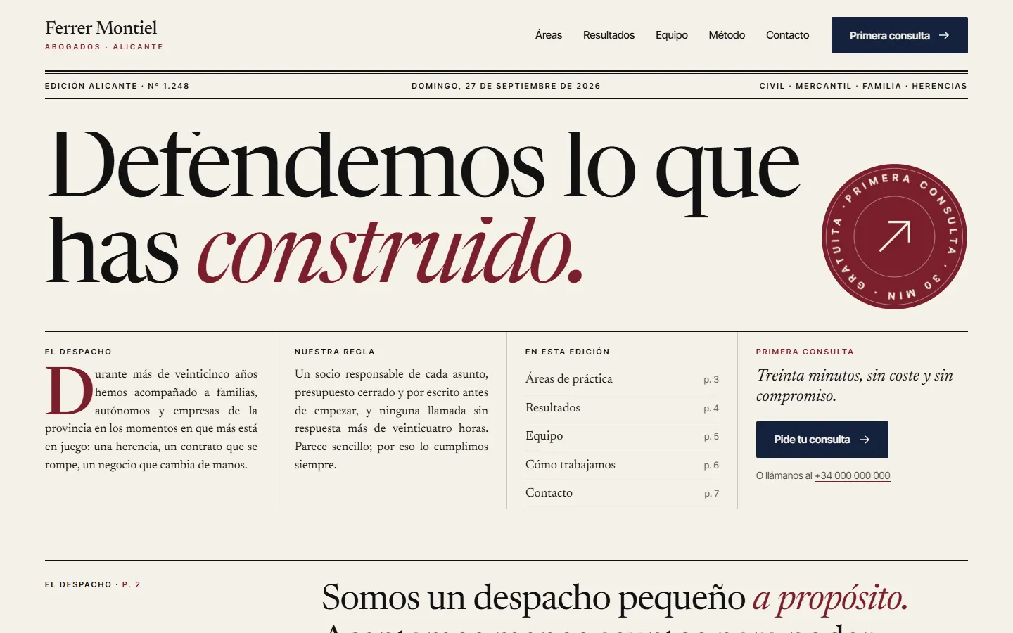 Portada de la demo Ferrer Montiel Abogados
