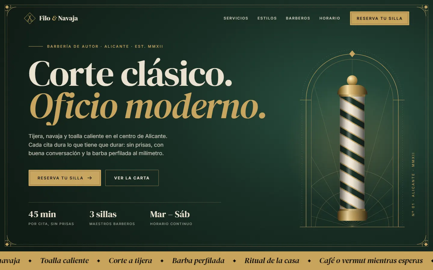 Portada de la demo Barbería Filo & Navaja