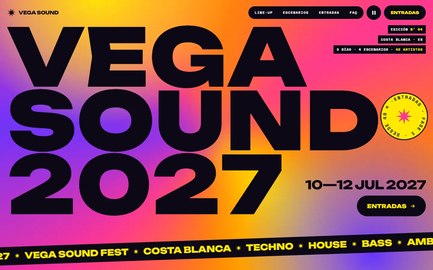 Portada de la demo Vega Sound Fest, un festival de música